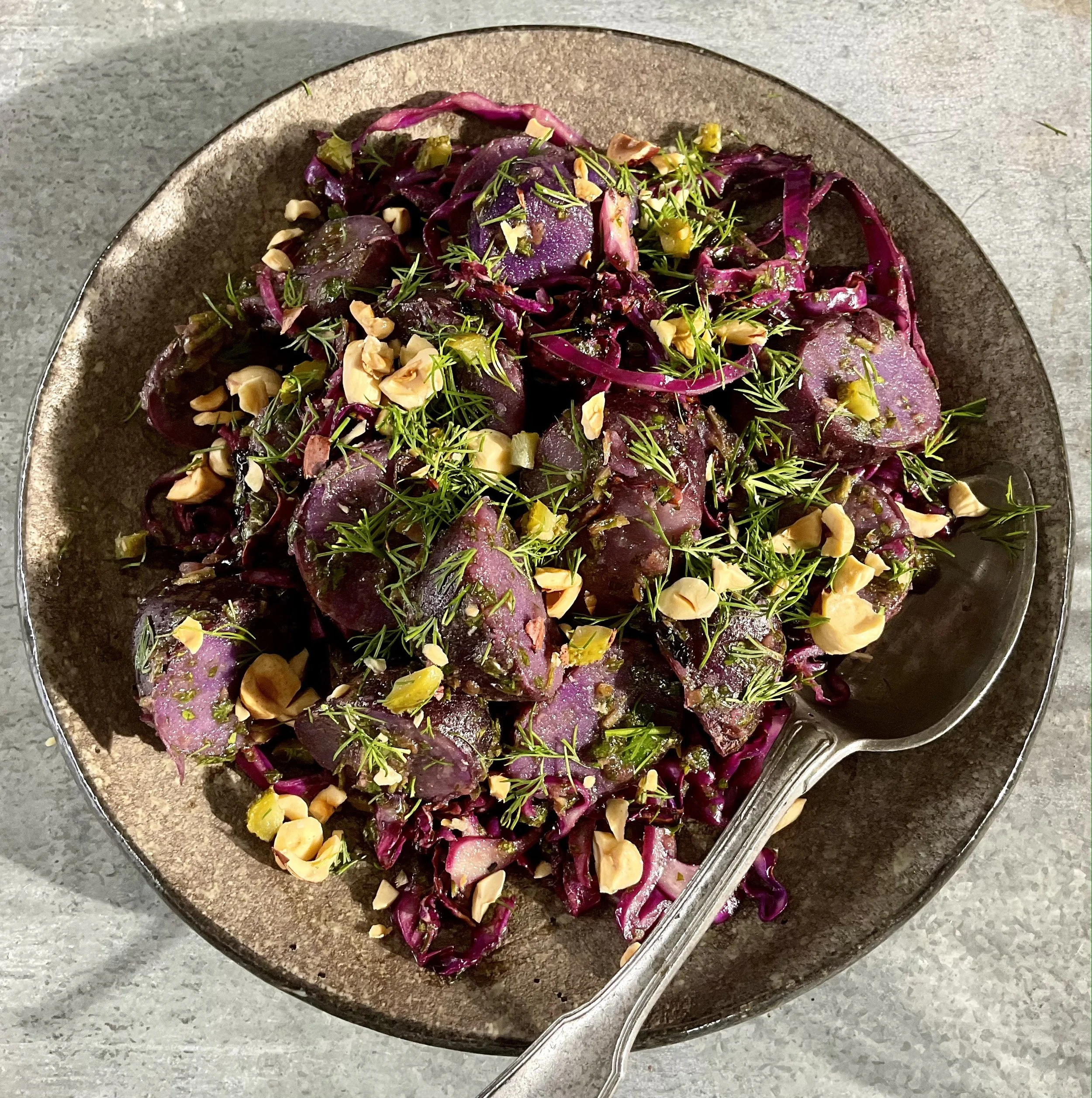 WARM MIDNIGHT PEARL POTATO & GRILLED RED CABBAGE SALAD — Torello Farm